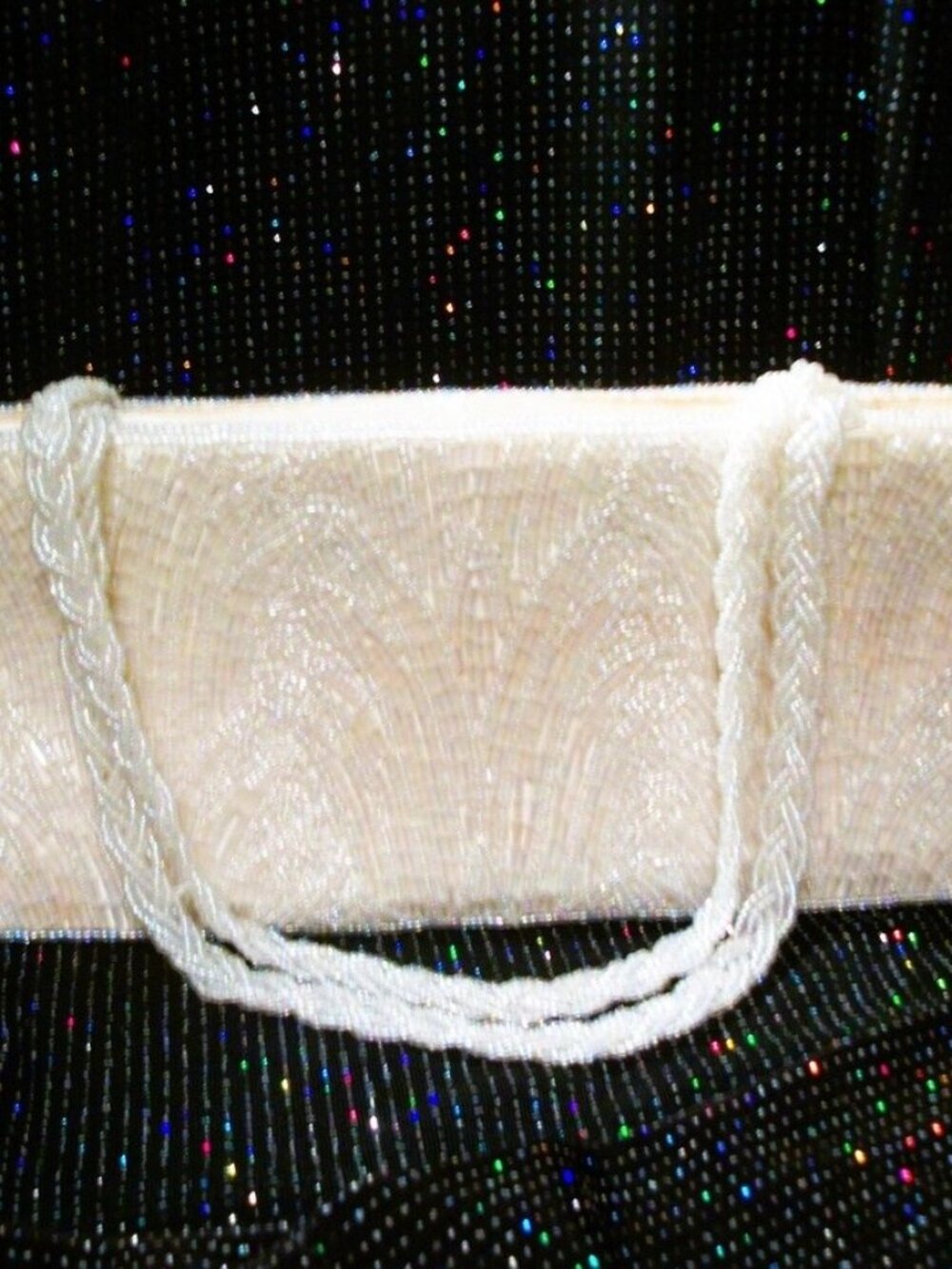 Vintage 1950s La Regale Ivory Beaded Evening Bag Bridal Purse